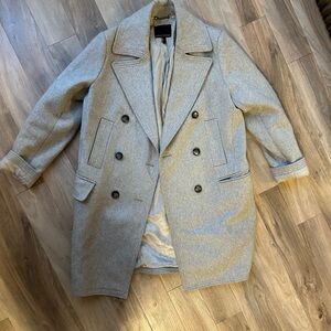 Gray Wool Banana Republic Double Breasted Coat